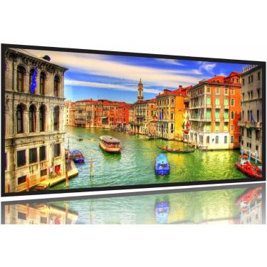 Imagem de Quadro Decorativo Veneza Itália Paisagem 130x60 Moldura Preta 2x2