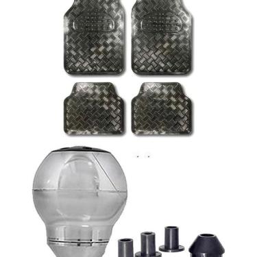 Imagem de Tapete Grafite Brilho Bola Cambio Cromada Amarok