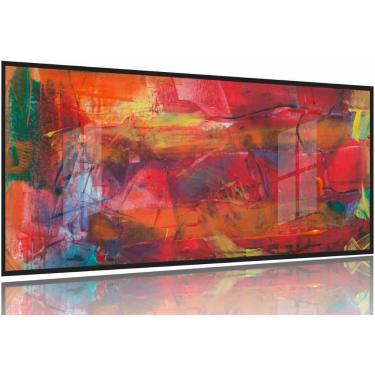 Imagem de Quadro Decorativo Abstrato Vermelho 130x60 Moldura Preta 2x2
