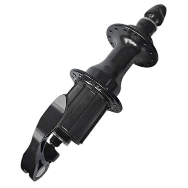 Imagem de Generic Roda de Bicicleta Dobrável, Cubo Traseiro de Bicicleta 28 Furos, Liga de Alumínio, 140mm, Preta, V-brake