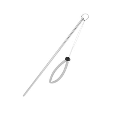 Imagem de simhoa 34 cm haste ponteiro de haste de mergulho de liga de alumínio durável + alça de pulso - prata