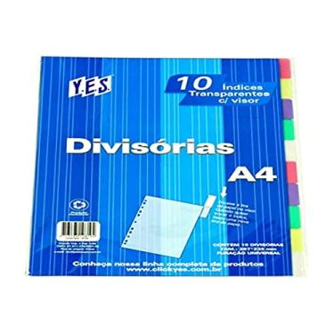 Imagem de Divisória para Fichário, A4, YES, com 10 Divisões, colorida, 10INTBASOR