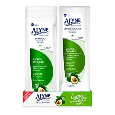 Imagem de Kit Shampoo e Condicionador Alyne Abacate Colágeno Cacheados Hidratante Antioxidante 350ml