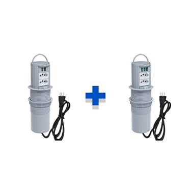 Imagem de Kit Torres Tomada Totem Manual Alça 2Tom 10A 2 e 3 USB 5.2A COR:CINZA