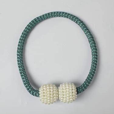 Imagem de Cortina suspensa com fivela de cortina magnética de 1 peça com fivela de bola acessórios para cortina de decoração para casa, azul marinho