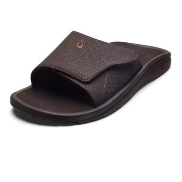 Imagem de OLUKAI Sandália masculina versátil Nalu Slide, alças ajustáveis e impermeáveis, leves e duráveis, conforto e suporte o dia todo, Dk Java/Dk Java, 51