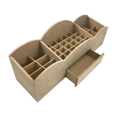 Imagem de Organizador Mdf De Maquiagem C/ Gaveta 34 Divisórias