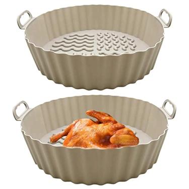 Imagem de Cesta de silicone para fritadeira a ar | Revestimentos de Air Fryer Resistentes ao Calor,Forro de silicone para fritadeiras a ar, acessórios para assadeiras, acessórios para fornos para