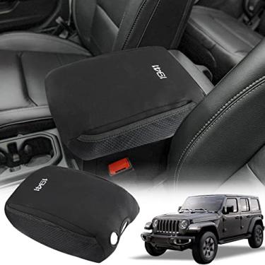 Imagem de INTGET Capa de console central de carro para Jeep Gladiator Wrangler JL JLU 2018 2019 2021 2022 2023 Acessórios de almofada para gladiador Wrangler JL Sahara Sport Rubicon Unlimited