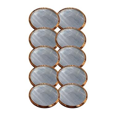 Imagem de Kit 10 Tábua Suporte Madeira Pizza 35 cm com Forma Alumínio