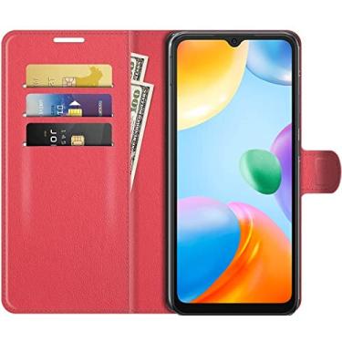 Imagem de Capa Capinha Carteira Para Xiaomi Redmi 10c Case Couro Flip Wallet 360 (Vermelho)