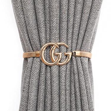 Imagem de Alça de mola de metal de vento nórdico alça de cortina de decoração de janela de folha suportes de cortina tiebacks, T13,1 Pçs