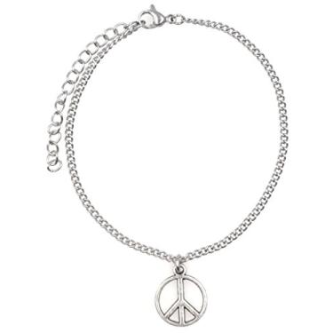 Imagem de It's All About...You! Pulseira de aço inoxidável de 19 cm - 24 cm com placa de liga de paz 51I