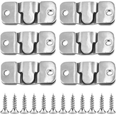 Imagem de 12 peças de suporte nivelado, gancho de moldura intertravável de 45 x 20 mm, suporte de foto em aço inoxidável, conector de montagem de parede com clipe Z para espelho de móveis