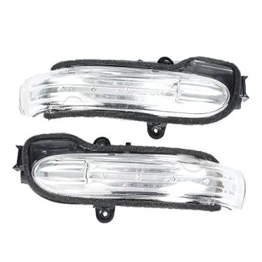 Imagem de JESYMBX 1 par esquerdo e direito (motorista e passageiro) lâmpada de sinal de automóvel asa da porta espelho retrovisor indicador de seta lâmpada lateral para Mercedes Benz W203 4 portas 2004 2005 2006 2007 branco