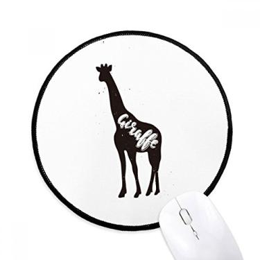 Imagem de DIYthinker Girafa tapete de rato animal preto e branco desktop escritório tapete redondo para computador