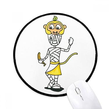 Imagem de DIYthinker Egypt Mummy Horus Monkey Hat Mouse Pad Desktop Office Tapete Redondo para Computador