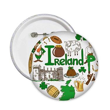 Imagem de Ireland Love Heart Landscap Bandeira nacional alfinetes emblema botão decoração acessório 5 peças
