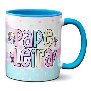 Imagem de Caneca Papelaria Material Escolar Papeleira Presente Fofo (Azul)