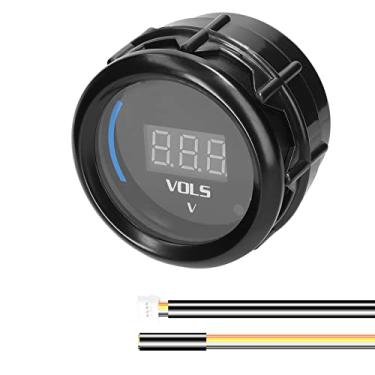 Imagem de Qudai 52mm Voltímetro Medidor de Tensão Medidor Digital de Carro Display LED 8-18V com Função de Alarme para Carro Caminhão Motocicleta