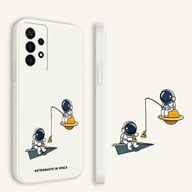 Imagem de Para Samsung Galaxy A23 Case Astronaut Square Liquid Silicone Matte Soft Shockproof Bumper Phone Cases, white1, for Samsung A23