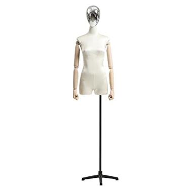 Imagem de Female Mannequin Torso Vestido forma feminina busto manequim torso, modelo feminino com testa e braço, Altezza regolabile/seta/treppiede (Color : White)