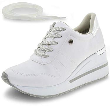 tenis via marte branco com flores