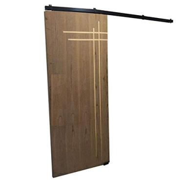 Imagem de Kit p/Porta de Correr 4 Roldanas - Trilho 2,00 M - Porta até 100cm - Preto