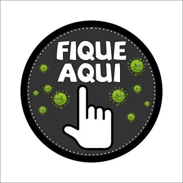 Imagem de Adesivo P/Chão Mantenha Distância Preto 10 Unidades Mod05