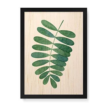 Imagem de Arte Maníacos Quadro Decorativo em Madeira Ramo Folhas Para Baixo - 23x16,25cm (Moldura caixa em laca preta)