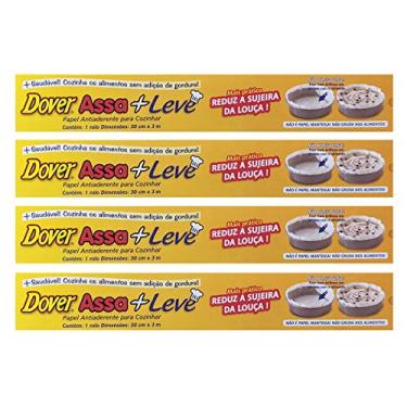 Imagem de Papel Antiaderente Parchment Paper Dover Assa+Leve 30cm x 3m kit c/4 unidades