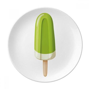 Imagem de Prato de sorvete de feijão verde de picolé doce decorativo de porcelana salver louça de jantar