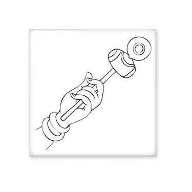 Imagem de Adesivo de azulejo de cerâmica brilhante com desenho de linha manual Culture