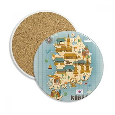 Imagem de Marcos populares na Coreia do Sul Caneca Porta-copos Proteção de Mesa Pedra Absorvente