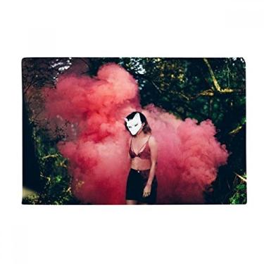 Imagem de DIYthinker Pink Fog Head Girl Florestal Science Nature Scenery Tapete antiderrapante para porta de banheiro