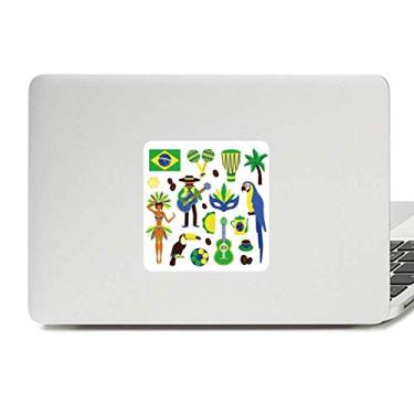 Imagem de Adesivo de vinil de papagaio futebol guitarra café Brasil Paster laptop decoração PC