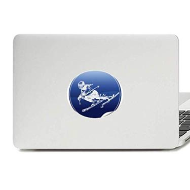 Imagem de Esqui de inverno com estampa retrô e estampa de vinil com emblema gráfico para laptop adesivo de notebook