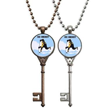 Imagem de OFFbb-USA Quick Hockey Tips Ice Art Deco Presente Fashion Chaveiro Pingente Joias Decoração de Casal