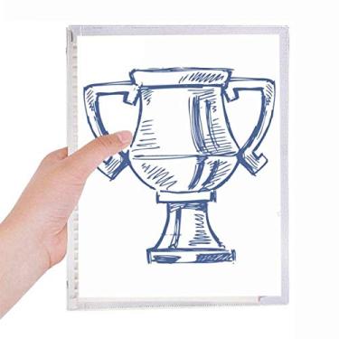 Imagem de Caderno azul do troféu do campeonato de futebol com folhas soltas diário recarregável artigos de papelaria