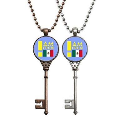 Imagem de OFFbb-USA I Am from Mexico Art Deco Presente Fashion Chaveiro Pingente Joias Decoração de Casal