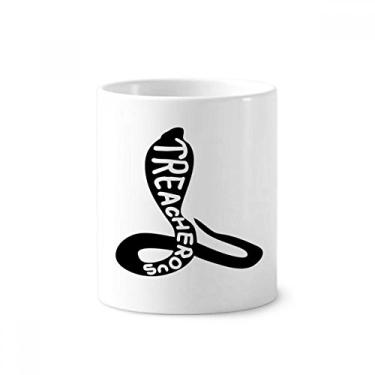 Imagem de Suporte para caneta de escova de dentes natural com desenho de animal Cobra preta