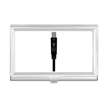 Imagem de Cabo de carregamento preto, padrão de plugue USB, porta-cartões de visita, caixa de bolso