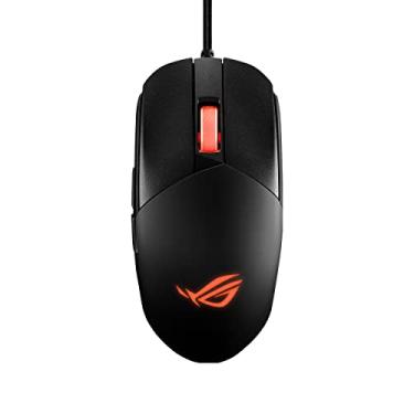 Imagem de ASUS Mouse para jogos ROG Strix Impact III, semi-ambidestro, com fio, leve, sensor de 12000 DPI, 5 botões programáveis, interruptores substituíveis, cabo paracord, mouse para jogos FPS, preto