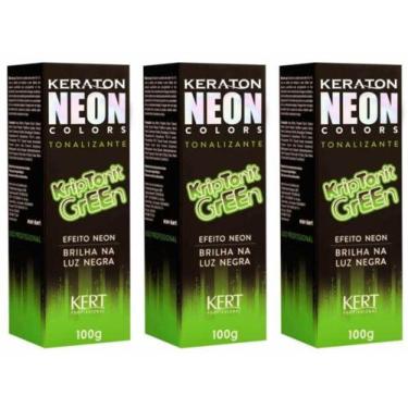 Imagem de Kit C/03 Keraton Neon Colors Kriptonit Green Tonalizante 100G