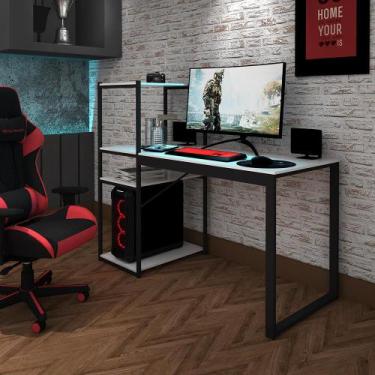 Imagem de Mesa Gamer Escrivaninha Home Office Prateleiras - 9