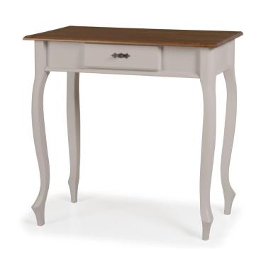 Imagem de Aparador para Sala com Pés Luis XV 1 Gaveta 1010 Linz Móveis - Off White/Imbuia Glazer