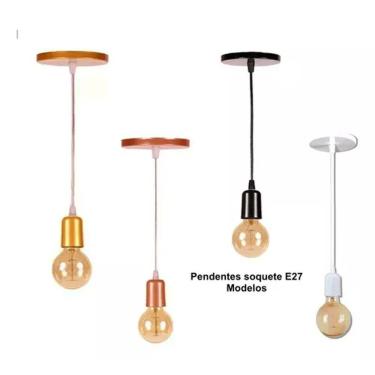 Imagem de Pendente Soquete 3m Liso E27 Diversas Cores