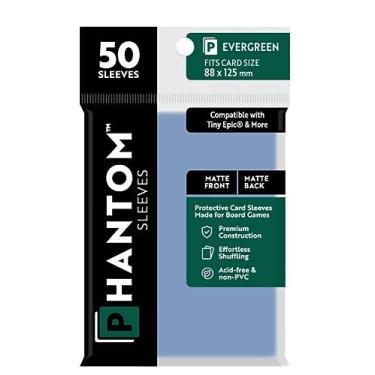Imagem de 2 Packs Phantom Sleeves: Evergreen Size (88mm x 125mm) - Matte Matte (50) (Compatible with: Tiny Epic and More) Individual Pack