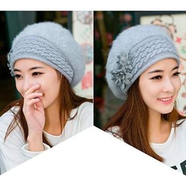 Imagem de Chapéus De Malha Femininos Boinas De Outono E Inverno Moda Feminina Boinas De Caveira,Cinza,Bonny369