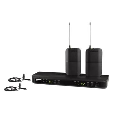 Imagem de Shure Sistema de microfone sem fio BLX188/CVL para dois apresentadores com receptor BLX88 de canal duplo, 2 bodies BLX1 e 2 microfones condensadores CVL Centraverse Lavalier – Banda J11